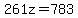 261z=783
