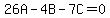 26A+-+4B+-+7C+=+0