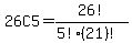 26C5=26%21%2F%285%21%2821%29%21%29