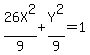 26X%5E2%2F9%2BY%5E2%2F9=1