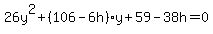26y%5E2%2B%28106-6h%29y%2B59-38h=0