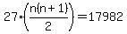 27%28n%28n%2B1%29%2F2%29+=+17982