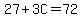 27+%2B+3C+=+72