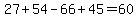 27+%2B+54+-+66+%2B+45+=+60