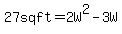 27+sq+ft=2W%5E2-3W