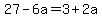 27-6a+=+3%2B2a