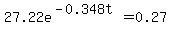 27.22e%5E%28-0.348t%29+=+0.27