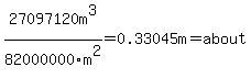 27097120m%5E3%2F82000000m%5E2=0.33045m=about