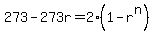 273-273r+=+2%281-r%5En%29