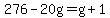 276-20g=g%2B1