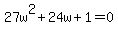 27w%5E2+%2B+24w%2B1=0