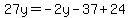 27y=-2y-37%2B24
