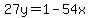 27y=1-54x