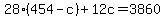 28%28454-c%29%2B12c=3860