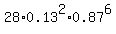 28%2A0.13%5E2%2A0.87%5E6