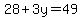 28%2B3y=49