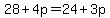 28%2B4p=24%2B3p