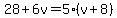 28%2B6v=5%28v%2B8%29