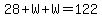 28%2BW%2BW=122