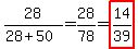 28%2F%2828%2B50%29+=+28%2F78+=+highlight%2814%2F39%29