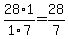 28%2F1+%2A+1%2F7=+28%2F7%2C+or+4