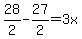 28%2F2+-+27%2F2+=+3x