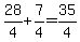 28%2F4%2B7%2F4=35%2F4