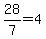 28%2F7=4