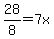 28%2F8+=+7x