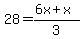 28=%286x%2Bx%29%2F3