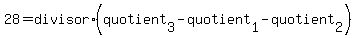 28=divisor%2A%28quotient%5B3%5D-quotient%5B1%5D-quotient%5B2%5D%29