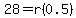 28=r%280.5%29