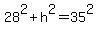 28%5E2%2Bh%5E2=35%5E2