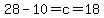 28+-+10+=+c+=+18