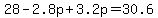 28-2.8p%2B3.2p=30.6