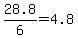 28.8%2F6=4.8