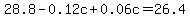 28.8-0.12c+%2B+0.06c+=+26.4