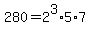 280=2%5E3%2A5%2A7