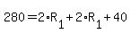 280+=2%2AR%5B1%5D+%2B+2%2AR%5B1%5D+%2B+40