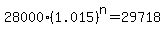 28000%2A%281.015%29%5En=29718