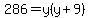 286=y%28y%2B9%29