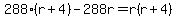 288%28r%2B4%29-288r=r%28r%2B4%29