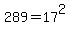 289=17%5E2