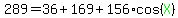289=36%2B169%2B156%2Acos%28green%28X%29%29