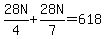 28N%2F4%2B28N%2F7=618