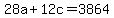 28a%2B12c=3864