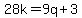 28k=9q%2B3