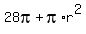 28pi+%2B+pi%2Ar%5E2