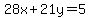 28x%2B21y=5
