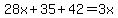 28x%2B35%2B42=3x